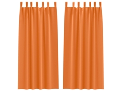 Maison Exclusive - Cortinas Opacas Con Anillas 2 Pcs Naranja Brillante