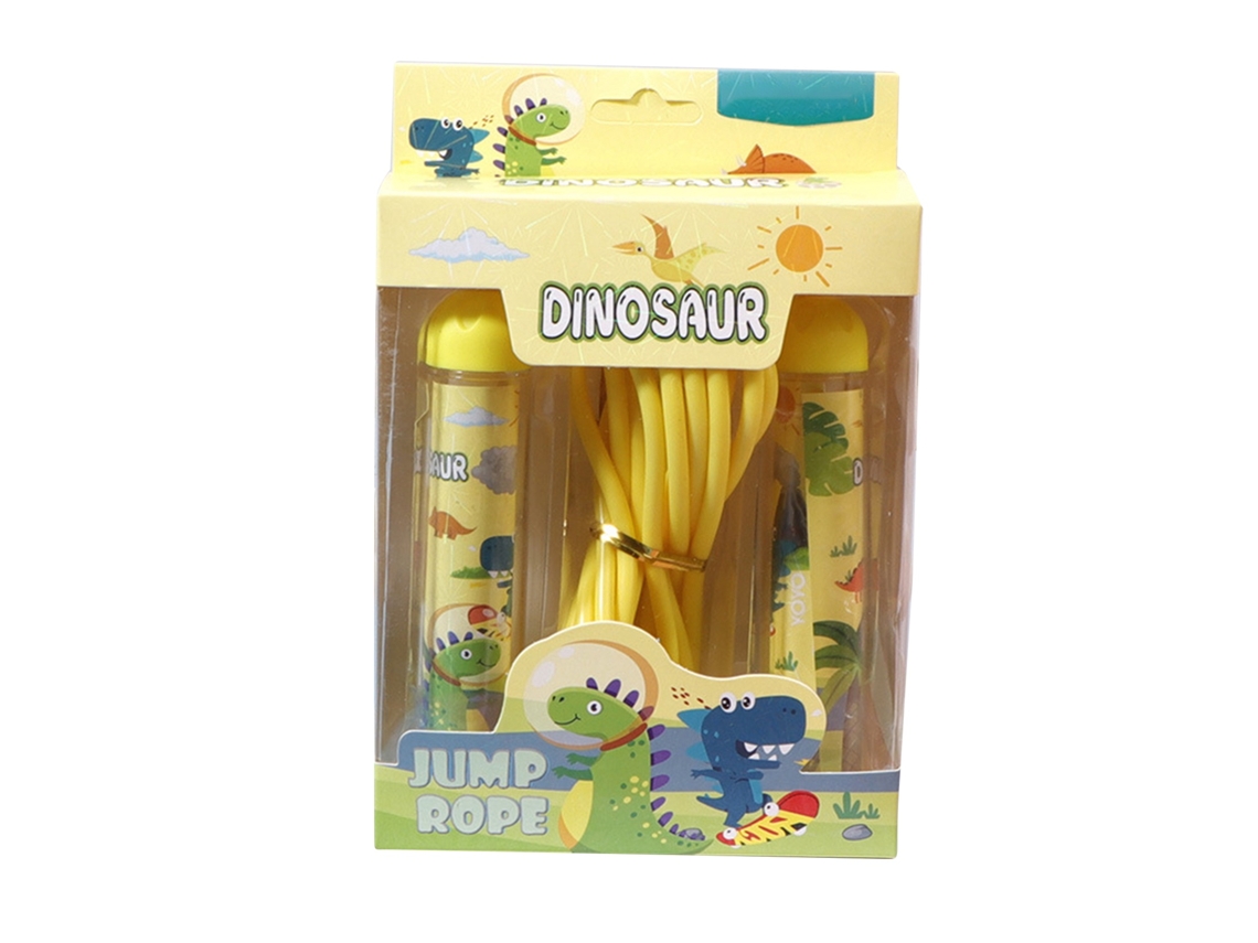 Cuerda Para Saltar Infantil De Pvc Con Diseño De Dibujos Animados, Sin Nudos, De Alta Velocidad, Para Entrenamiento Físico, Con Diseño De Dinosaurio.
