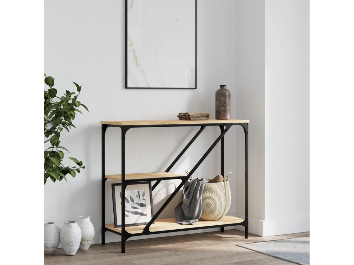 Mesa Consola | Mesa De Entrada | Mesa De Apoyo Madera De Ingeniería Roble Sonoma 88,5x30x75 Cm
