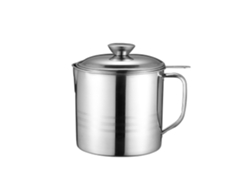 Cubo De Filtro De Aceite De Acero Inoxidable De 1,8 L Apto Para Uso Alimentario Con Tapa Antipolvo Y Malla Fina Para Uso En La Cocina.