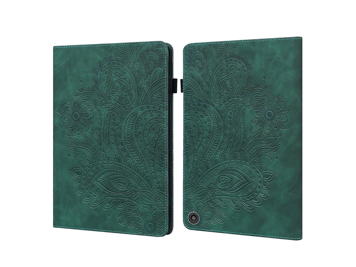 Funda de piel con estampado de pavo real y función de reposo/activación para Amazon Fire HD 8 2020 / HD 8 Plus 2020 Webake