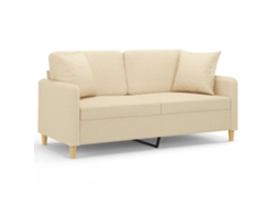 Maison Exclusive - Sofá De 2 Plazas Con Cojines Tela Color Crema 140 Cm