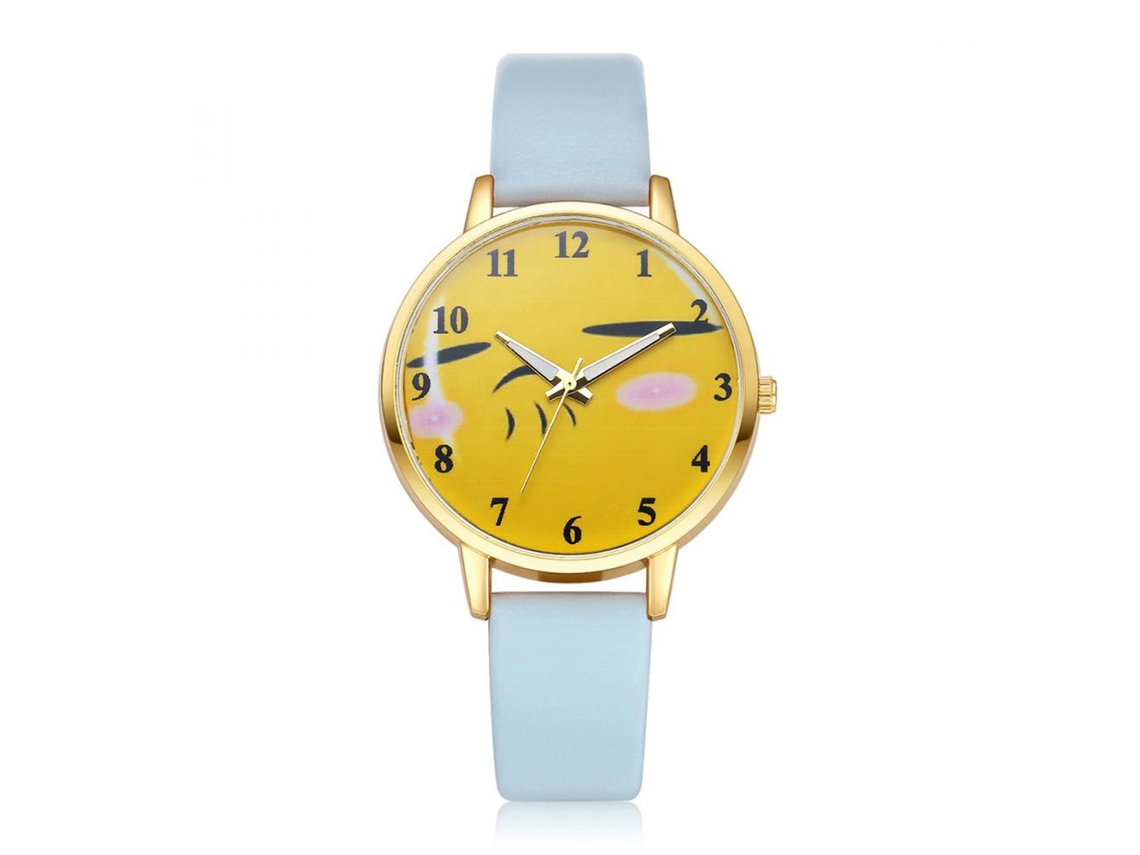 Reloj De Pulsera Analógico De Cuarzo Con Correa Pu Y Caja De Aleación (azul)