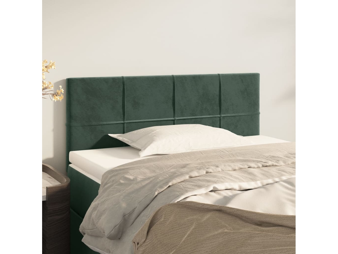 Cabecero De Terciopelo Verde Oscuro 80x5x78/88 Cm