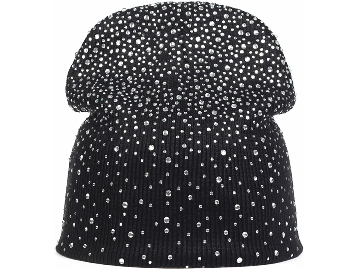 Gorro De Hombre, Invierno Punto Para Mujer Con Brillantes Pedrería. | Algodón