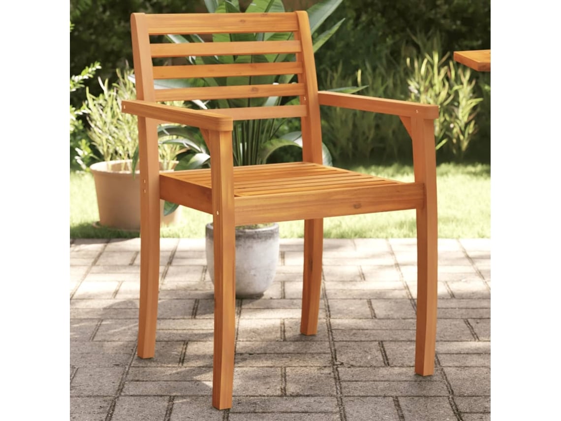 Sillas de jardín (6 unidades, 59 x 55 x 85 cm, madera maciza de acacia, DKD HOME DECOR)