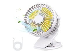 Mini ventilador con clip, ventilador de escritorio silencioso, mini ventilador USB recargable, batería portátil ajustable USHION
