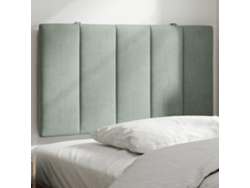Cabecero De Cama Acolchado Terciopelo Gris Claro 90 Cm