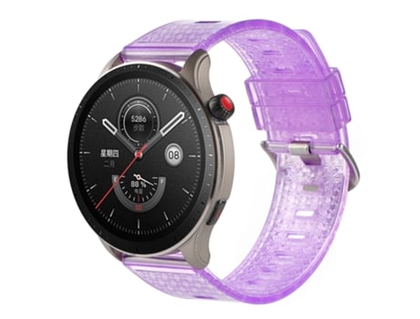 Correa de reloj inteligente para Huawei Watch GT Runne 22 mm Correa de reloj de TPU de diamante brillante transparente (púrpura)