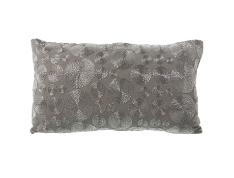 Cojín 30X50Cm Plata Círculosc/Cremallera Poliéster