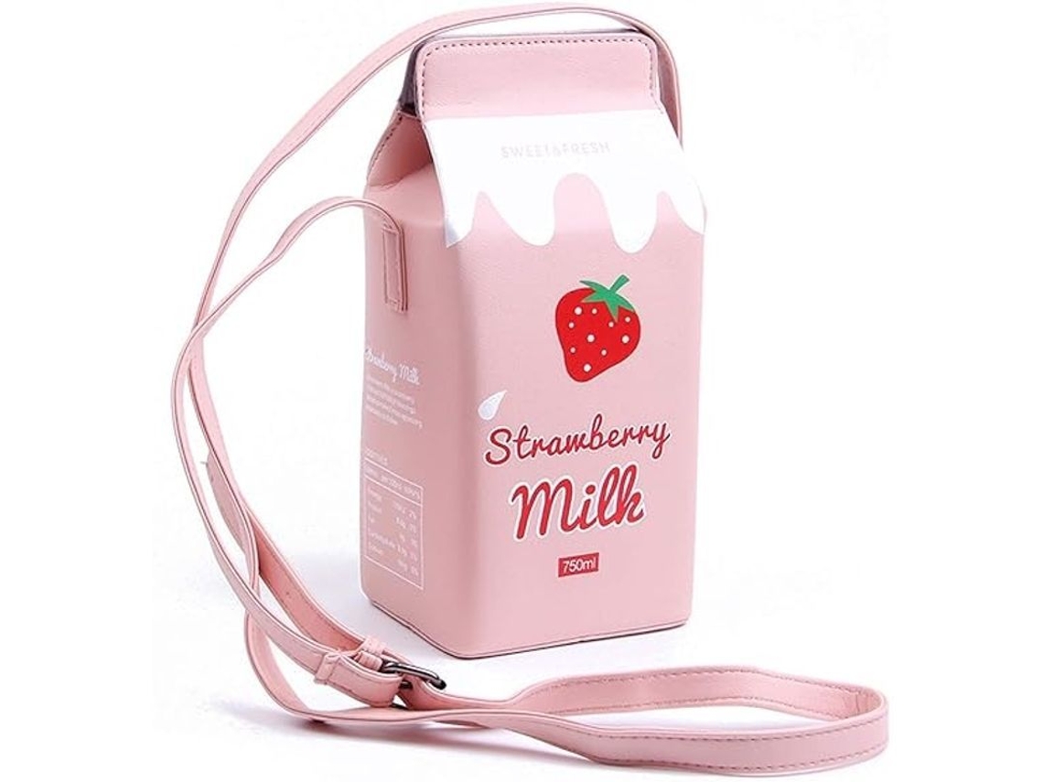 2026-bolsa Bandolera De Fresa Para Mujeres, Cartera Móvil De Cuero Pu, Bolsa Hombro Con Capacidad Grande Para Daily Use