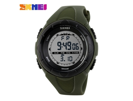 Reloj digital para hombre Relojes deportivos Cronómetro LED resistente al agua Reloj despertador-Pequeño Verde militar 1074 VEANXIN