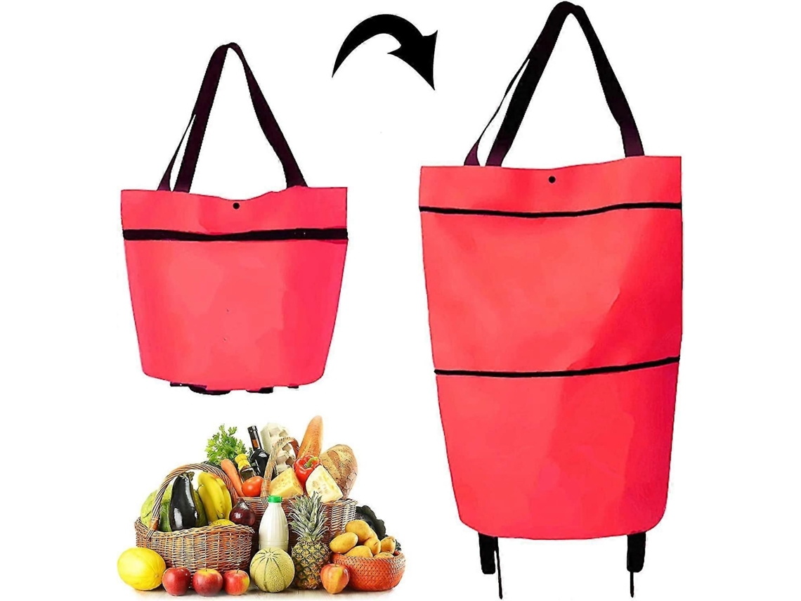 Carrito de compras plegable 2 en 1 GOKOCO con cremallera de dos etapas, ruedas y bolsa de compras (nuevo)