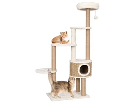 vidaXL Árbol para gatos cojín lujo poste rascador hierba marina 148 cm