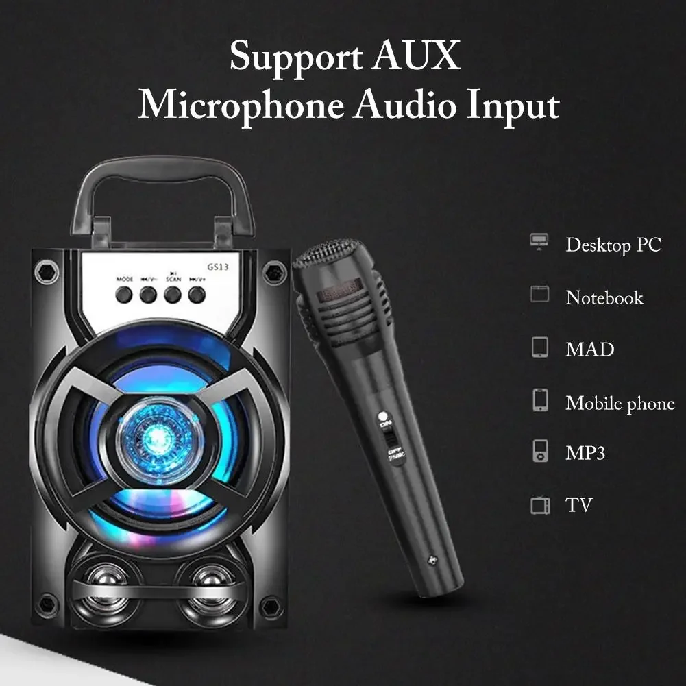 Altavoz Bluetooth Inalámbrico, Estéreo, Subwoofer, Admite Usb, Tarjeta Tf, Entrada Aux E Incluye Micrófono.