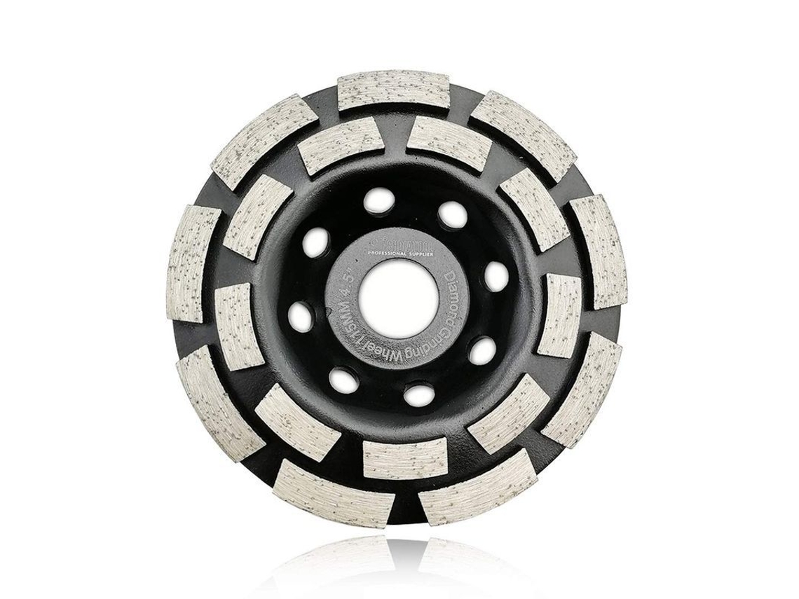 2026-rueda De Esmeril De Diamante De Doble Fila Para Concreto Granito Mármol Ladrillo 4-1/2"