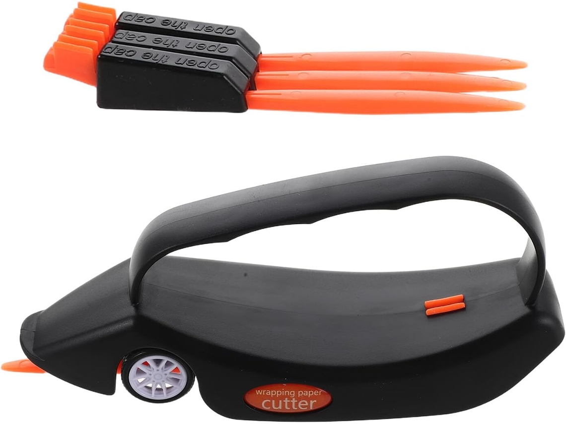 Cortador De Papel Deslizante Portátil Con Mango Ergonómico, 1 Herramienta De Corte, Negro, 3 Cuchillas