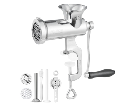 VEVOR manual picadora de carne 304 acero inoxidable manual picadora de carne y acero reloj clip