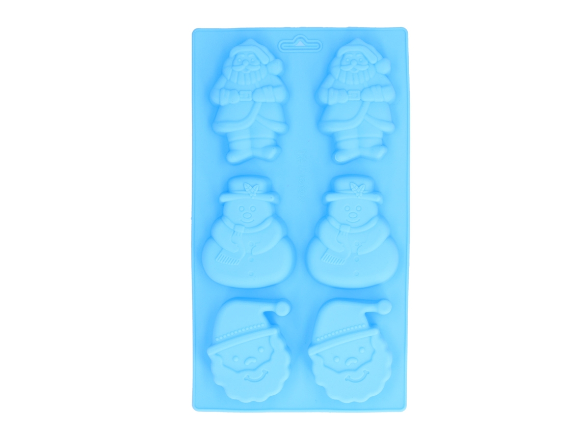 Molde De Silicona Para Pasteles 6 Moldes Sin Bpa Patrón Lindoso Papá Noel Muñeco De Nieve
