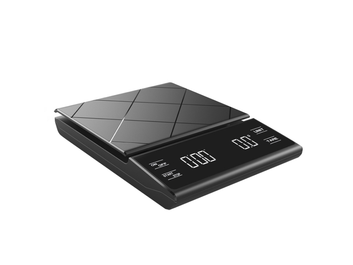 Báscula de cocina doméstica para café de filtro con temporizador Mdug (negra)