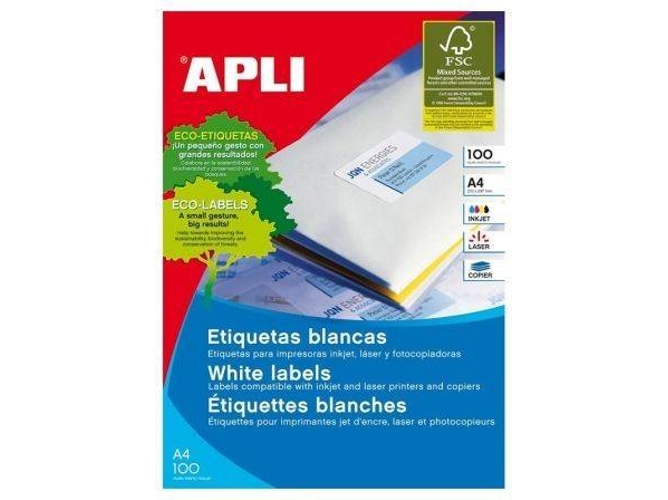Etiquetas Adhesivas A4 APLI 02409 64 x 33.9 mm - 100 Hojas