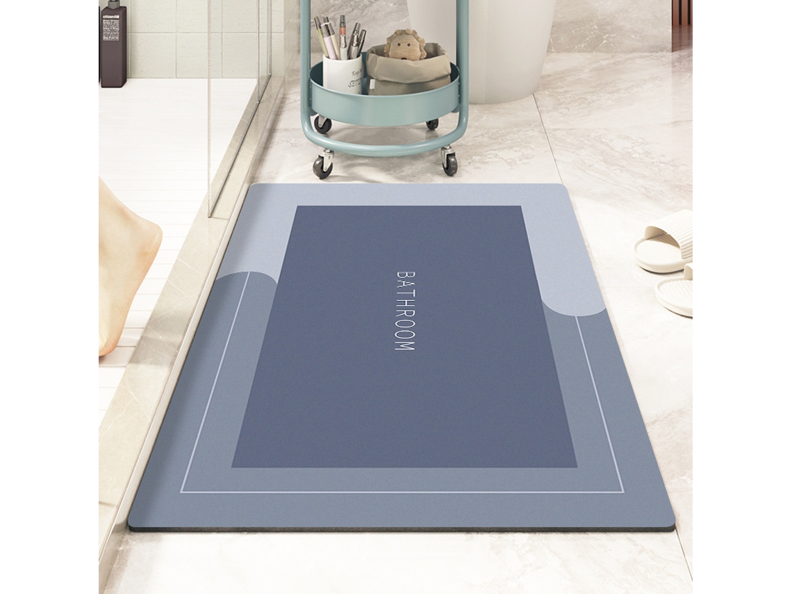 Alfombra de Baño LUUCOZK Antideslizantes Absorbentes Decoración Baño Secado Poliéster Gris (50x80cm)