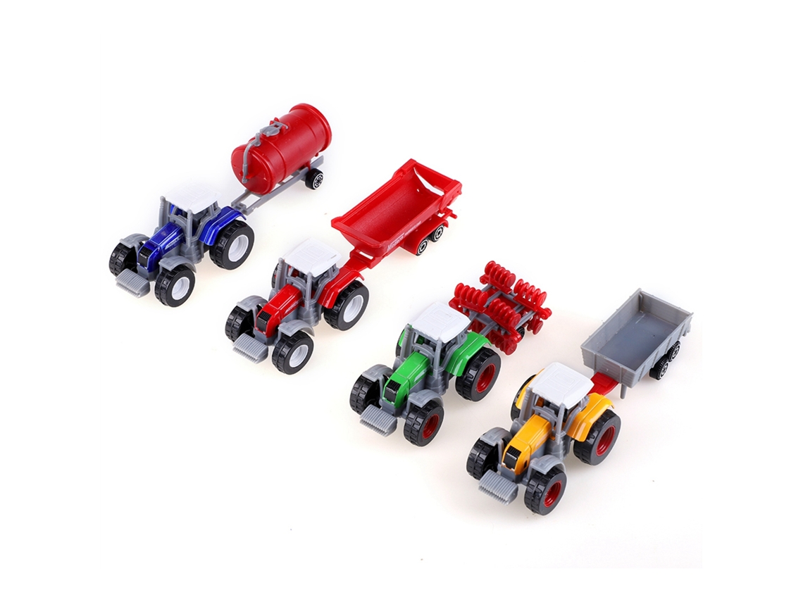 Jinwei-4pcs/set Modelo De Vehículo Agrícola Simulación Alta Escala 1:64 Juguete De Coche Mini Para Niños