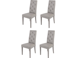 Conjunto de 4 Cadeiras T M C S Chantal (Cinzento Claro - 99x46x55 cm - Madeira)