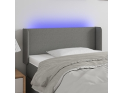 Cabecero Con Led De Tela Gris Oscuro 103x16x78/88 Cm