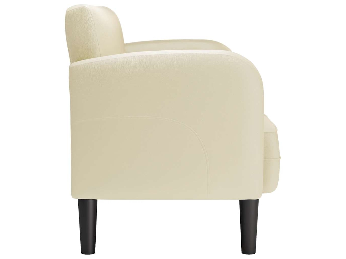Sofá Loveseat Color Crema 110 Cm Cuero Sintética