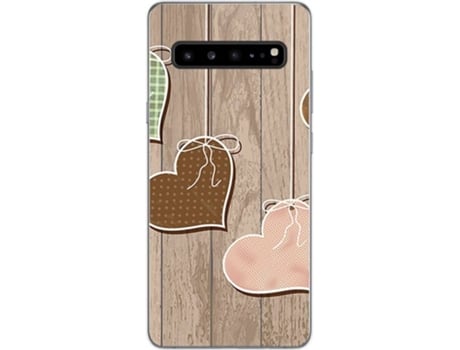 Carcasa Samsung Galaxy S10 5G TUMUNDOSMARTPHONE Corazones Madera Multicolor
