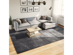 Alfombra De Pelo Corto Suave Lavable Huarte Antracita 240x340cm