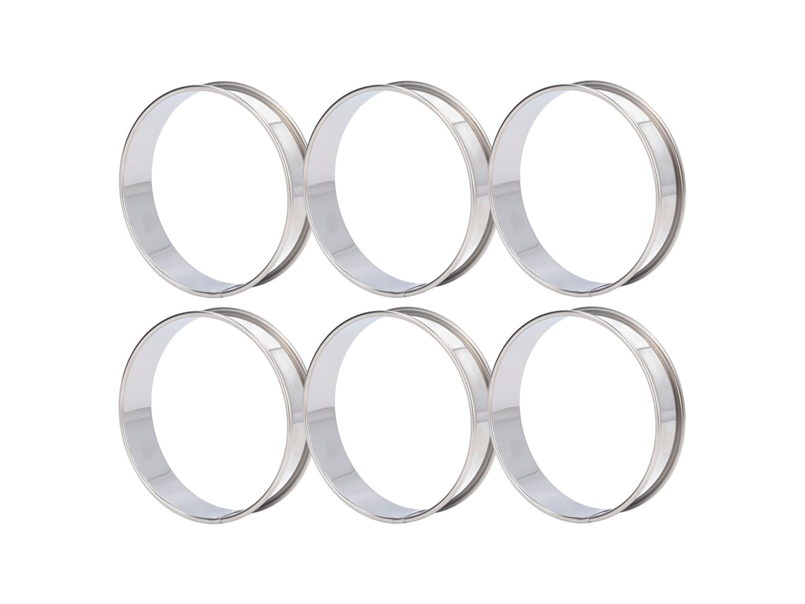 6 Moldes De Acero Inoxidable Para Crumpets, Ideales Para Hacer Muffins Ingleses Caseros (8 Cm).