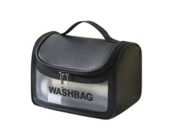 Nécessaire Unisex Aseo Viaje Maquillaje Recipiente Tamaño Pvc Negro (8.66x6.3x5.51polegadasenrolado8.66x6.3polegadasaberto)