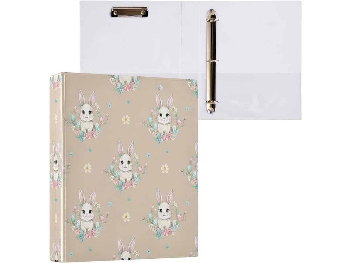 Besportble Carpeta De Conejito Pascua Redondo Y Portapapeles Oficina Pvc. 27,9 X 21,6 Cm 31,5 27 6
