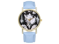 Reloj Analógico De Cuarzo Para Hombre Con Correa De Pu Azul Claro T247-a