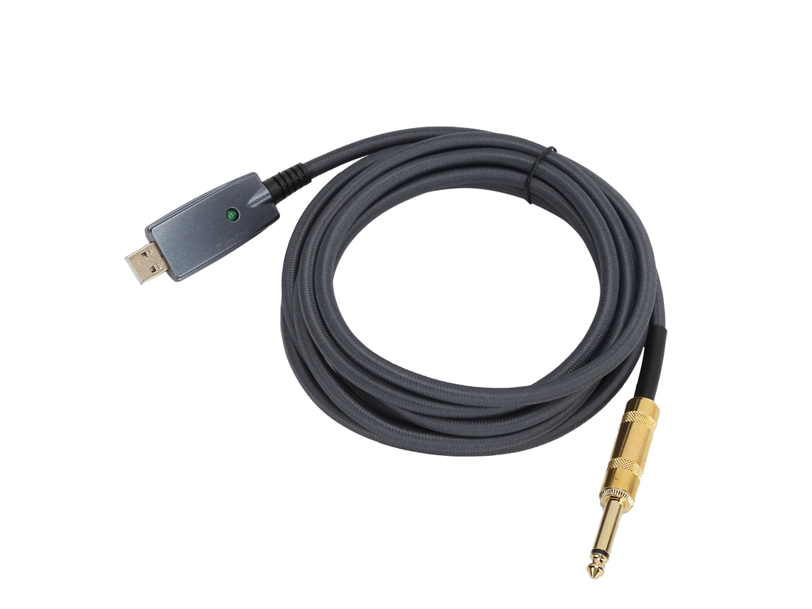 Cable Usb Para Guitarra De 3 M, Macho A Macho De 6,35 Mm, Con Aislamiento De Pvc Y Trenzado De Cobre.