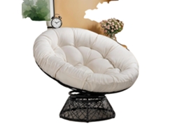 Silla Papasan, estructura de acero resistente, cojín cómodo, arroz blanco.