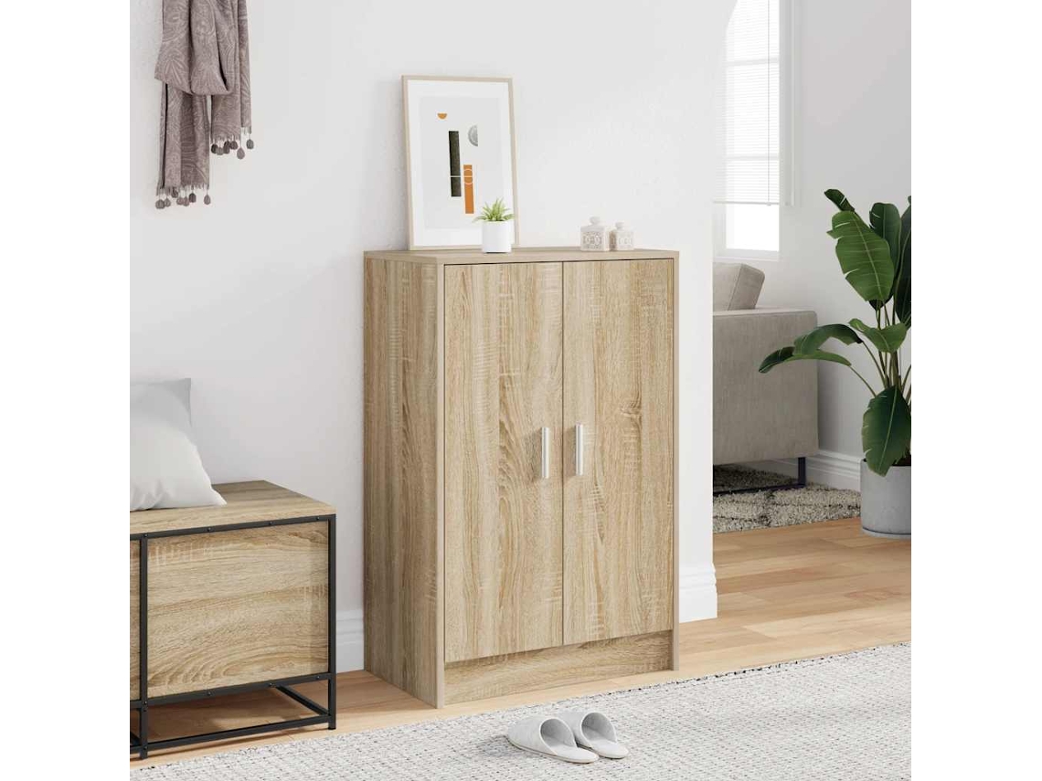 Mueble Zapatero | Armario Zapatero Madera Contrachapada Roble Sonoma 60x35x92 Cm