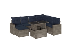 Maison Exclusive - Conjunto De Sofá De Jardín De 8 Piezas Con Cojines, Poliratán Gris
