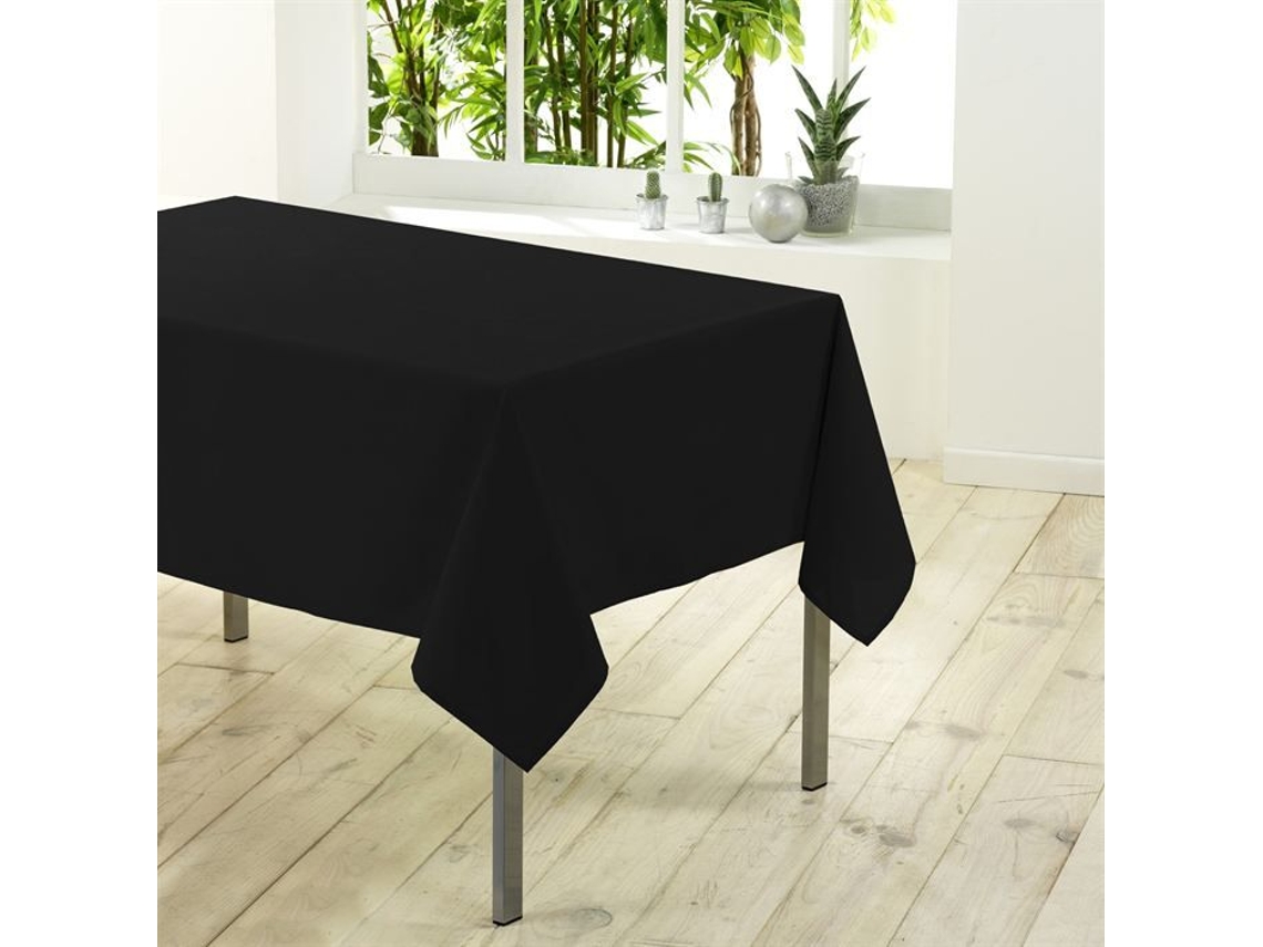 Mantel Rectangular Liso Essentiel Negro de 200 Cm DOUCEUR D'INTERIEUR
