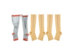 3 Pares De Calcetines De Compresión Con Cremallera Y Puntera Abierta Hasta La Pantorrilla Para Deporte, Para Hombre Y Mujer, Talla Xxl