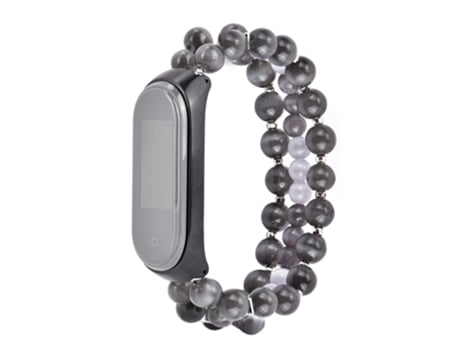 Correa de cuentas trenzadas perlas de ópalo para Xiaomi Mi Band 4/3 - negro