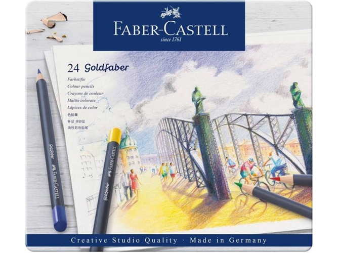 Lápiz de Color FABER-CASTELL Goldfaber Metal (24 Un - Multicolor - Madera)