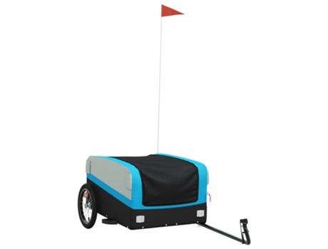 Remolque para bicicleta hierro VIDAXL negro y azul (45 kg)