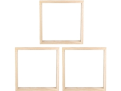Juego De 3 Marcos De Fotos Cuadrados De 20x20 Cm En Madera Maciza Con Cristal Acrílico, Marco Vacío Para Pintura Diy.