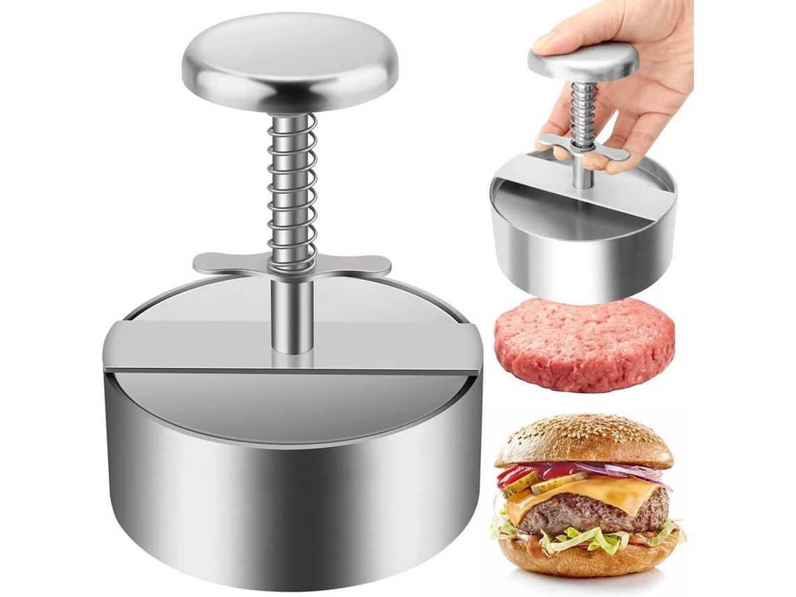 Prensa Para Hamburguesas De Acero Inoxidable 304, Ajustable, Antiadherente, Fácil De Usar, Segura Y Duradera.