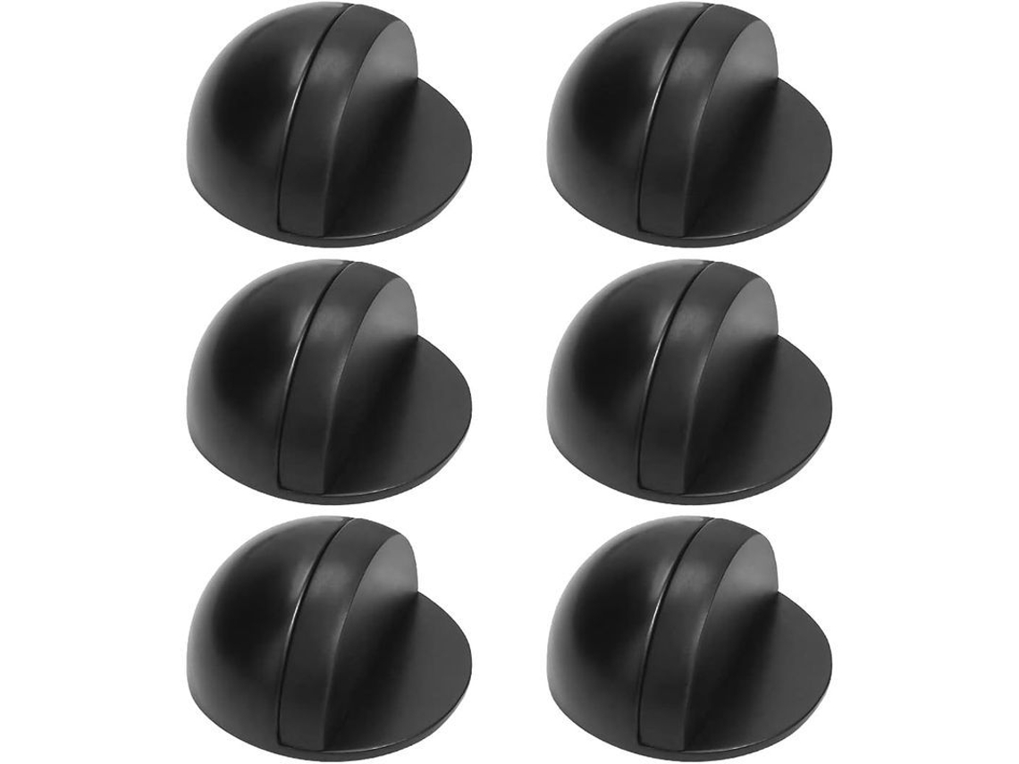 6 Topes De Puerta Adhesivos De Acero Inoxidable Para Protección De Muebles, Anti-ruido, Negro