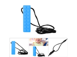 Collar De Silicona Para La Dentición De Niños Con Autismo/tdah, Sensorial, Azul.