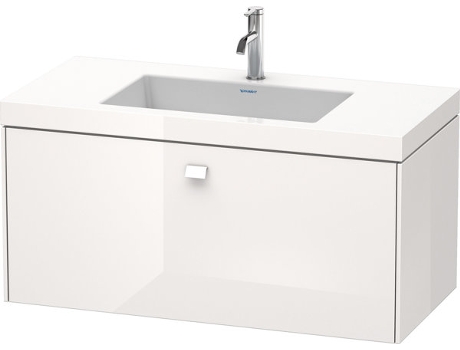 Lavamanos DURAVIT Brioso c-bonded con base mural 100,0x48,0 cm 1 cajón sin rebosadero con banco para grifos 1 agujero para grifos